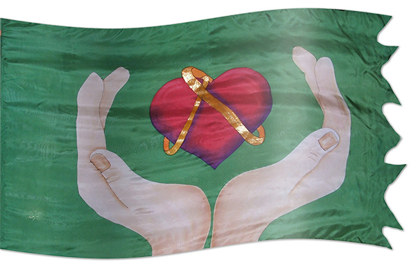 The design ‘Covenant Love’ in hand-crafted silk