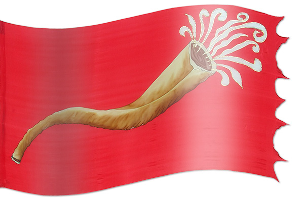 The design ‘The Shofar’ in hand-crafted silk