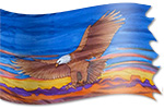 Eagle - Descending in War Silk worship, warfare & ministry banner design