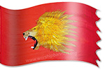 The Lion of Judah Roaring Silk worship, warfare & ministry banner design